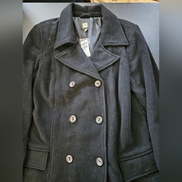 NWT - Old Navy Wool Blend Black Peacoat - Size XXL - Picture 9 of 10